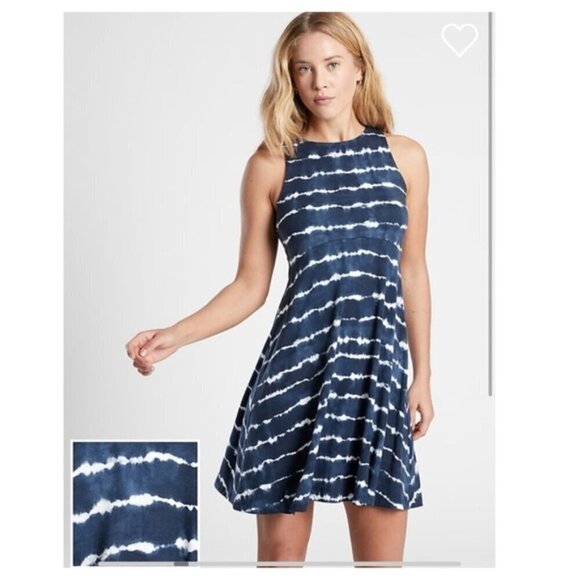 Athleta Santorini Thera Printed Dress Blue 2x - Picture 1 of 7